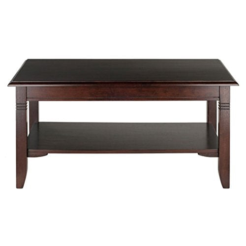 Ergode Wood Nolan Coffee Table - Stylish & Versatile, Cappuccino Finish, Durable Construction, Tapered Legs, Beveled Edges, Ample Storage, Easy Assembly - 37' W x 21.02' D x 18.03' H