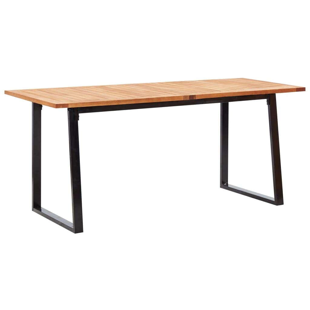 9 Piece Outdoor Dining Set Poly Rattan and Acacia Wood Gray