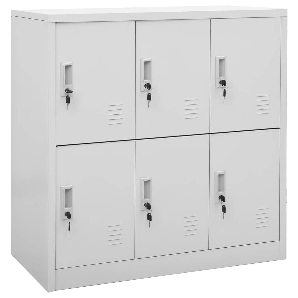 vidaXL Locker Cabinets Set of 2 - Steel Light Gray Storage Organizer, Secure Locking System, Ideal for Schools and Offices