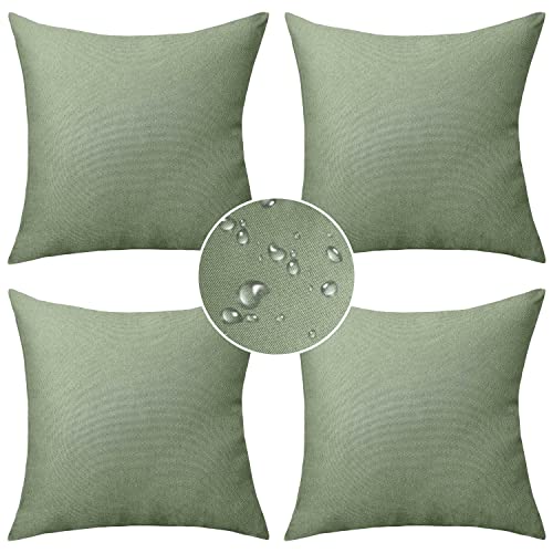 Demetex Outdoor Throw Pillow Covers 18X18 Set Of 4 Waterproof Square Pillow Case Decorative Throw Pillows For Patio Furniture Co