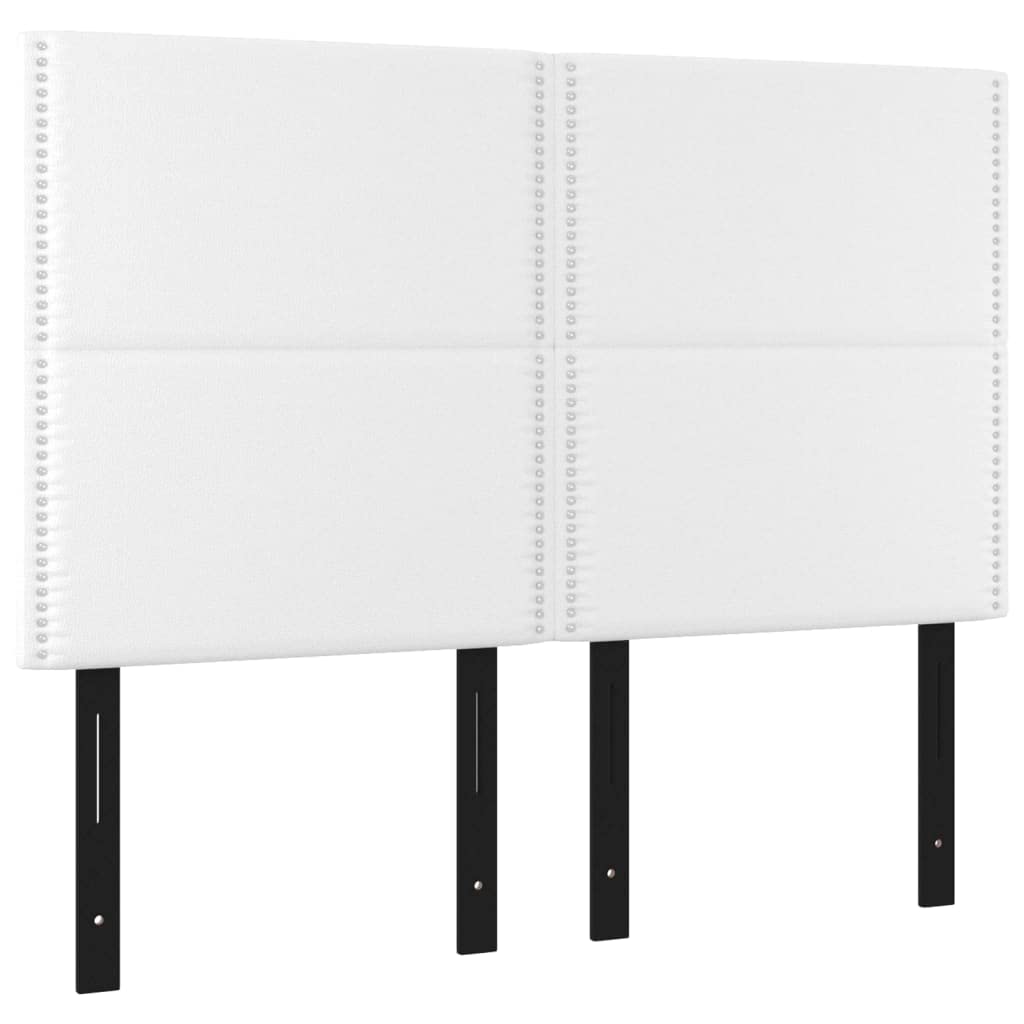Vidaxl 4X Headboards Home Indoor Bed Accessory Bedroom Upholstered Headboard Bed Header Furniture White 28.3"X2"X30.7"/34.6" Faux Leather