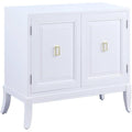 Acme Clem 2 Doors Wooden Console Table with Tapered Leg in White