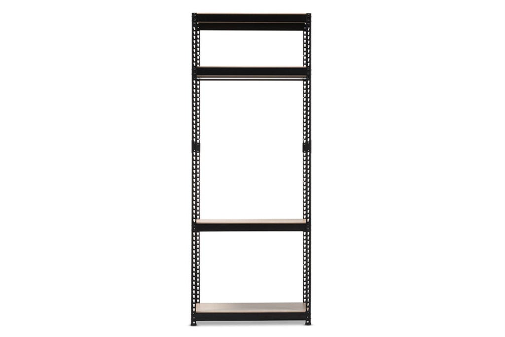 Baxton Studio Gavin Black Metal 4-Shelf Closet Storage Racking Organizer