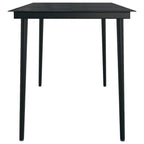 vidaXL Outdoor Steel and Glass Dining Table - Versatile Patio Furniture in Black, Ideal for Garden, Balcony, Perfect for Entertainment and Meals
