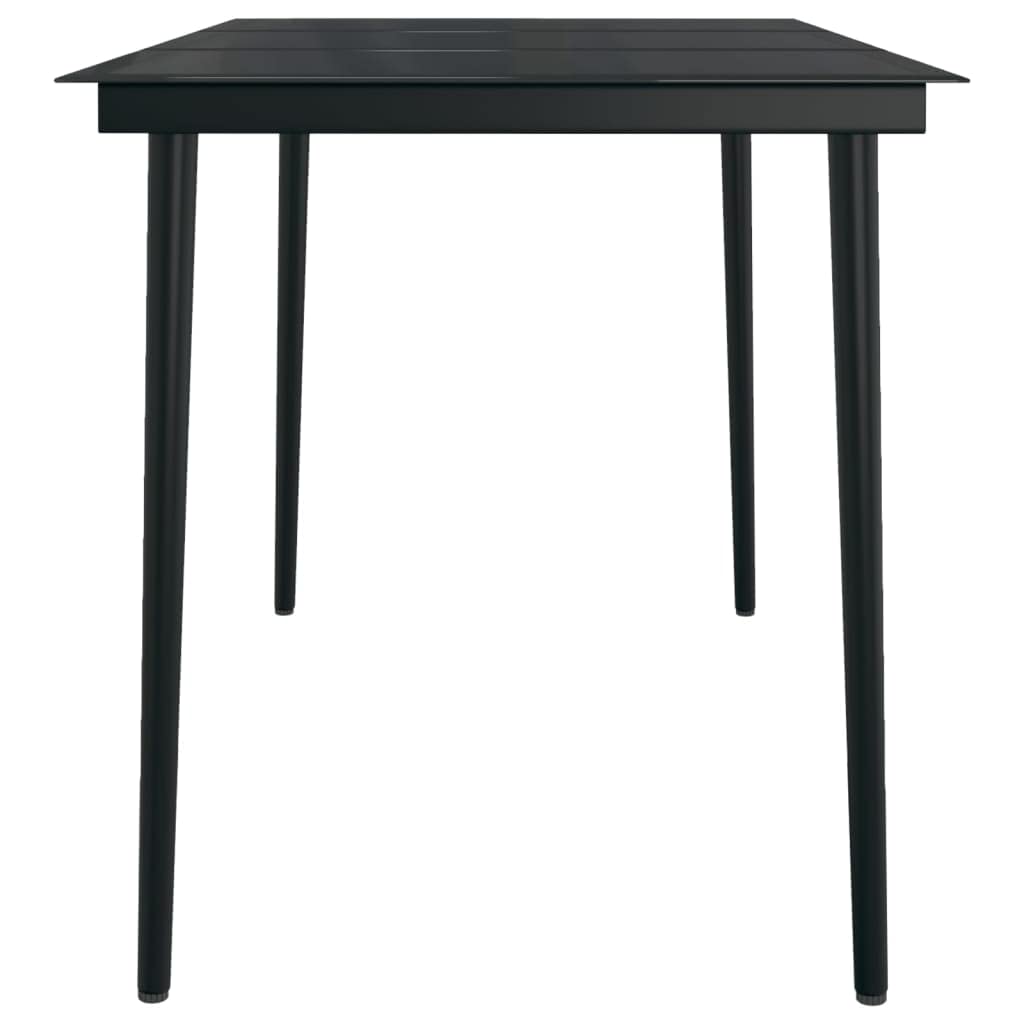 vidaXL Outdoor Steel and Glass Dining Table - Versatile Patio Furniture in Black, Ideal for Garden, Balcony, Perfect for Entertainment and Meals