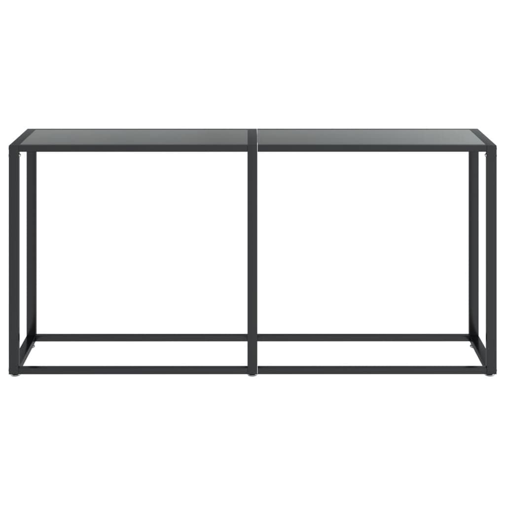 vidaXL Console Table - Black Durability with Tempered Glass and Powder-Coated Steel Structure - 63&quot;x13.8&quot;x29.7&quot; Dimensions – Decorative Table for Living Room, Lounge Area, and Office