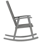 vidaXL Solid Acacia Wood Rocking Chair - Weather-Resistant and Durable - High-Backrest, Gray Wash Finish, for Indoor & Outdoor Use