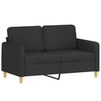 vidaXL 2-Piece Sofa Set with Cushions in Black Fabric - Durable and Comfortable Seating for Indoor/Outdoor Use with Plywood and Metal Frame