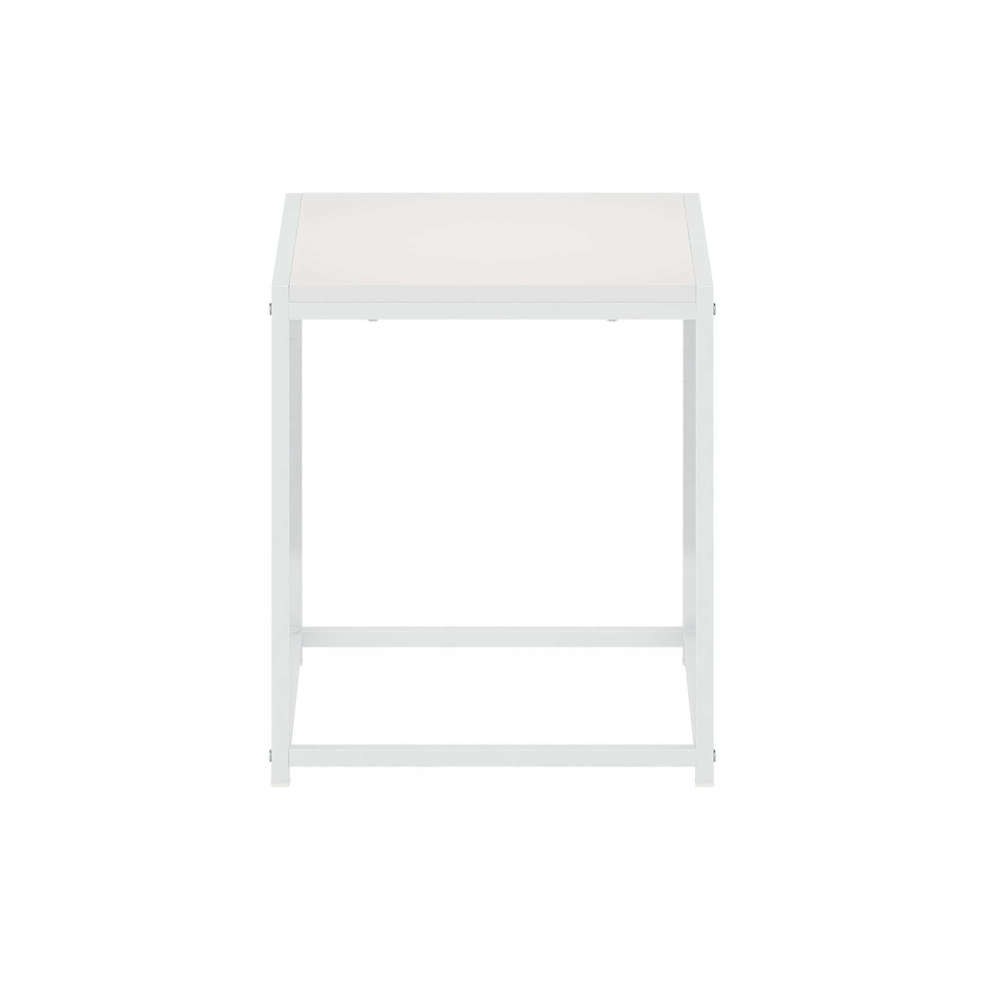 Furinno Camnus Modern Living End Table, Solid White/White