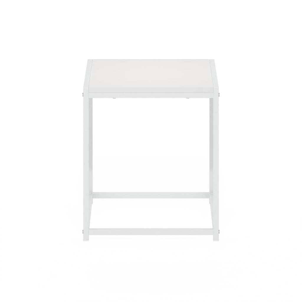 Furinno Camnus Modern Living End Table, Solid White/White