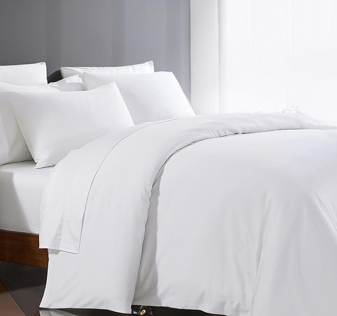 1000 Thread Count 100% Egyptian Cotton Duvet Cover Super King Size Cotton White Long Staple Quilt 120'X120' Silky Soft, Breath