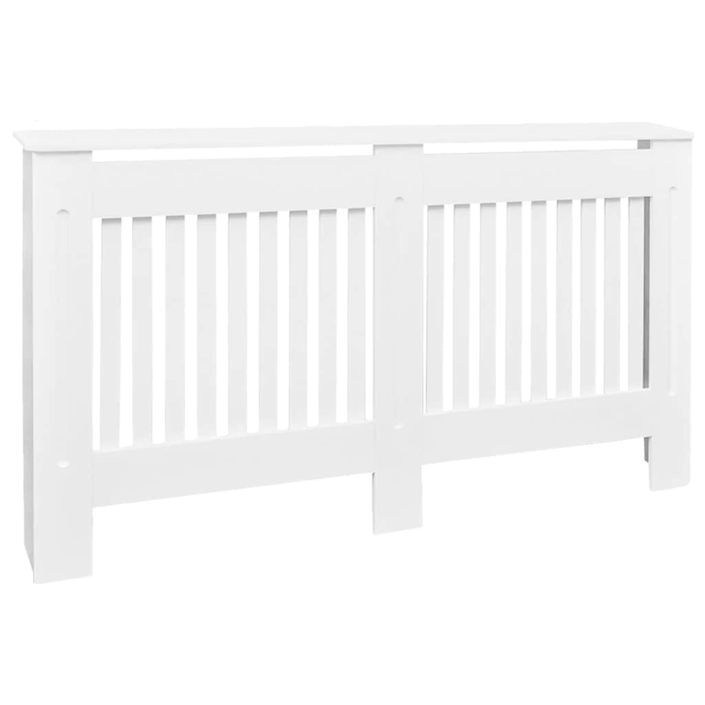 vidaXL 2X Radiator Covers White MDF 59.8&quot; Heating Shelf Cabinet Accessory