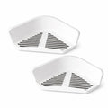 Self Adhesive Corner Shelf, Multipurpose Wall Mounted Bathroom And Kitchen Organiser, White, 25X18X8 Cm, Set Of 2
