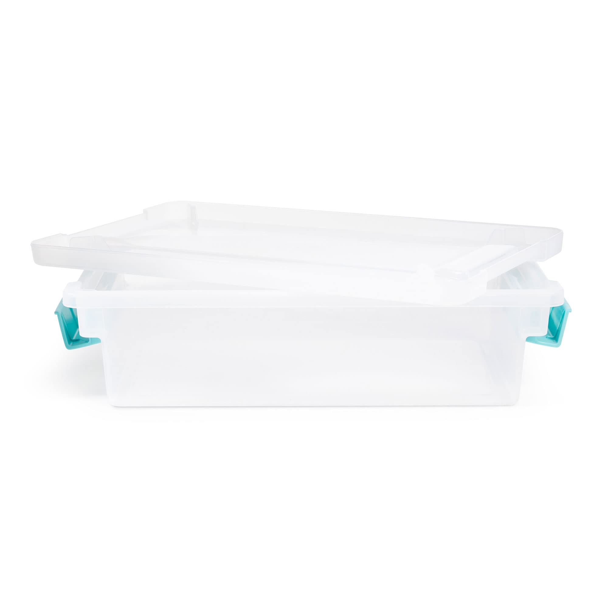 Sterilite 19618606 Small Clip Clear Storage Box With Latched Lid - 11''L X 6-5/8''W X 2-3/4''H - Lot Of 6