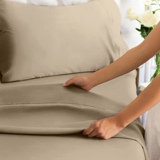 Extra Deep Pocket King Sheets - 4 Piece Breathable & Cooling Bed Sheets - Hotel Luxury Bed Sheet Set - Soft, Wrinkle Free & Comfy - Easily Fits Extra Deep Mattresses - Deep Pocket Cream Sheets Set