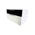 Best Master Bahamas 2-Drawer Poplar Wood Bedroom Nightstand In Black/White