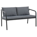 vidaXL 2-Seater Patio Sofa in Dark Gray Aluminum with Light Gray Polyester Cushions - Lightweight, Weather Resistant and Comfortable for Gardens, Patios or Balconies