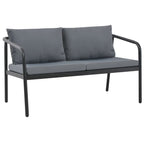vidaXL 2-Seater Patio Sofa in Dark Gray Aluminum with Light Gray Polyester Cushions - Lightweight, Weather Resistant and Comfortable for Gardens, Patios or Balconies