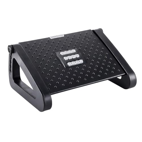 Rushko Adjustable Foot Rest For Office Chair With Massage Texture & Roller | Ergonomic Under Desk Footrest With 6 Height Levels 