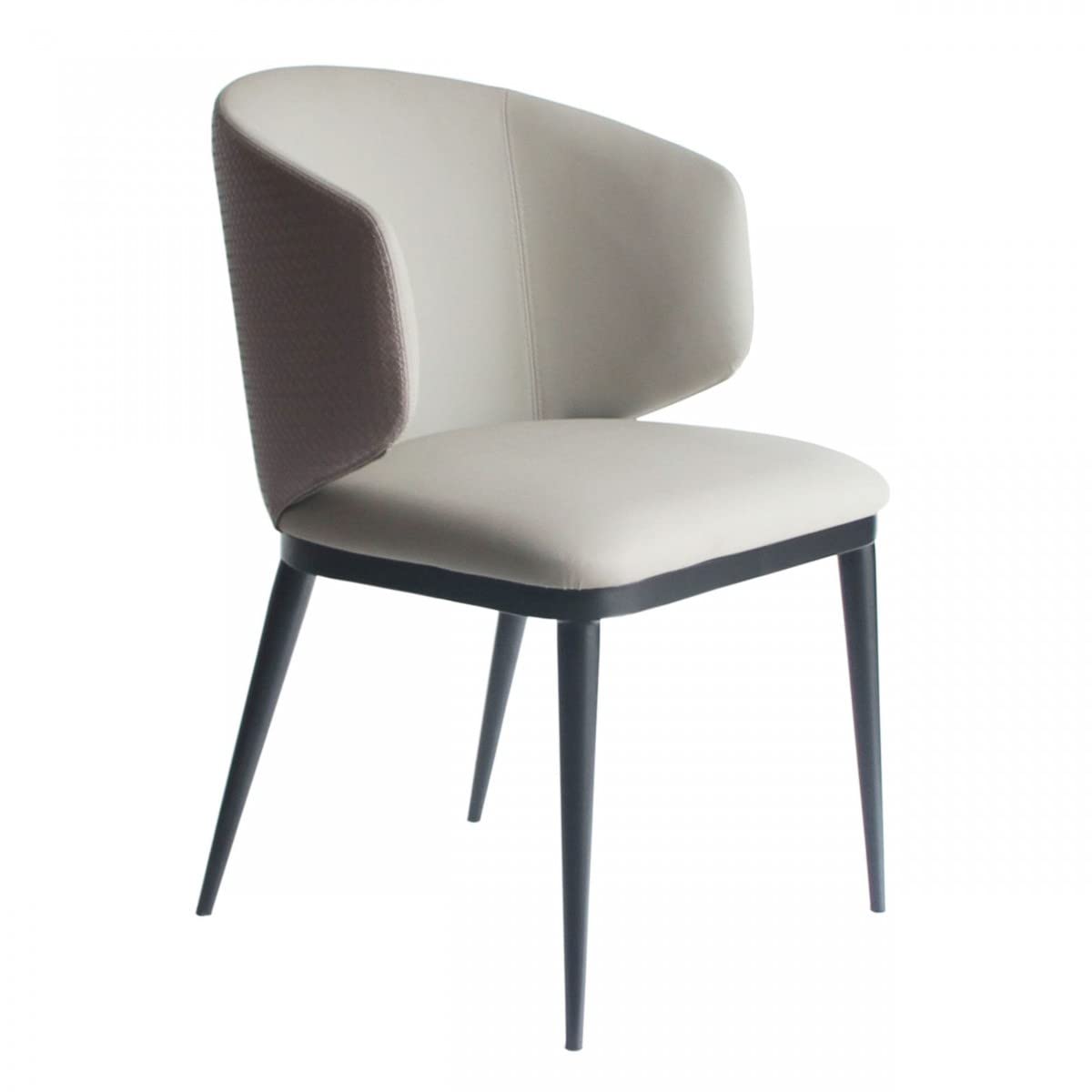 HomeRoots Faux Leather, Metal Beige Modern Faux Leather Dining Chair