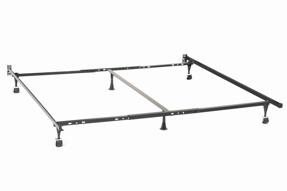 Coaster Home Furnishings Kerns Contemporary Convertible Queen or Eastern King or California King Size Heavy Duty Metal Bed Frame Foundation Support for Headboard Only Black 9601QK