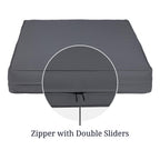 Covers & All Square Cushion Slipcover For Patio Couch Sofa Seats, Water, Tear & Uv Resistant Pu Coated Polyester Slipcover With Double Zippers (Pack Of 2) (16' L X 16' W X 4' Thick, Charcoal Gray)