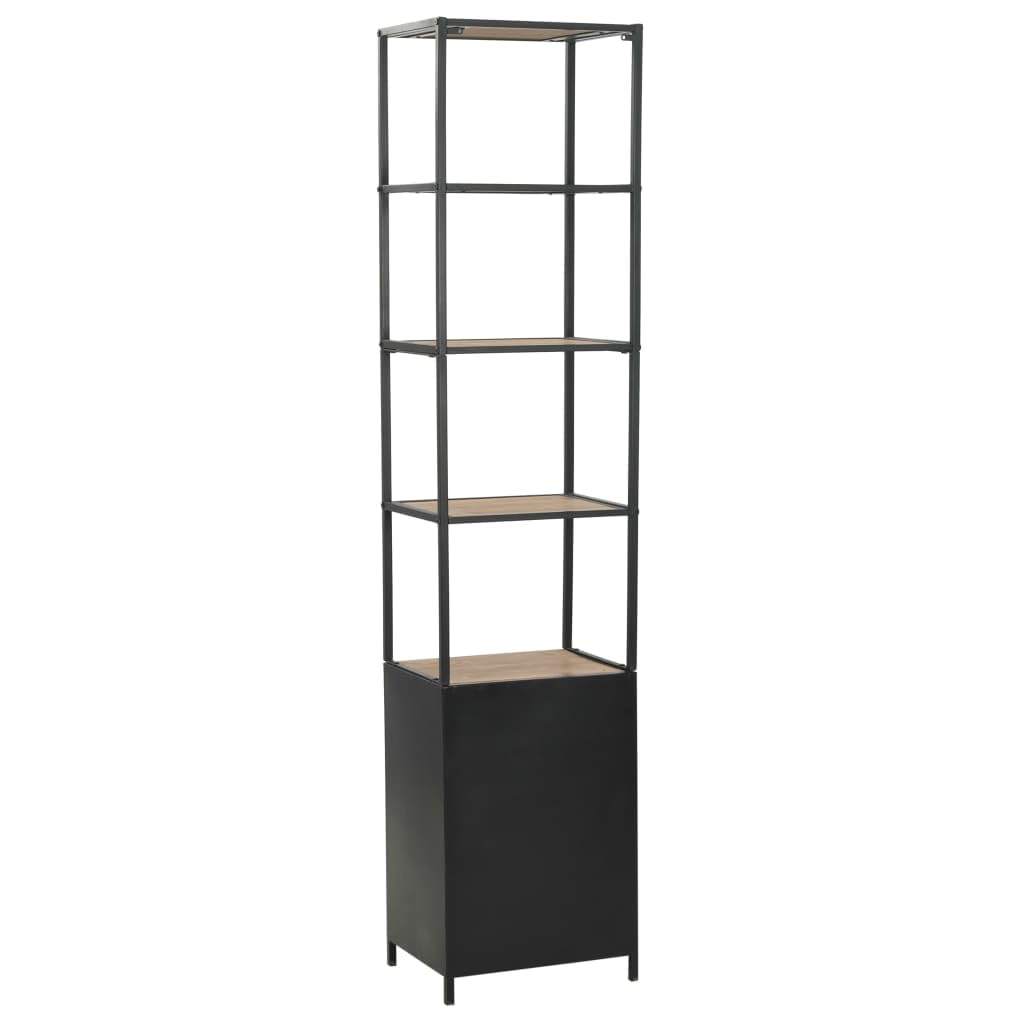 vidaXL Bookcase Solid Firwood and Steel 15.9&quot;x12.7&quot;x70.8&quot;