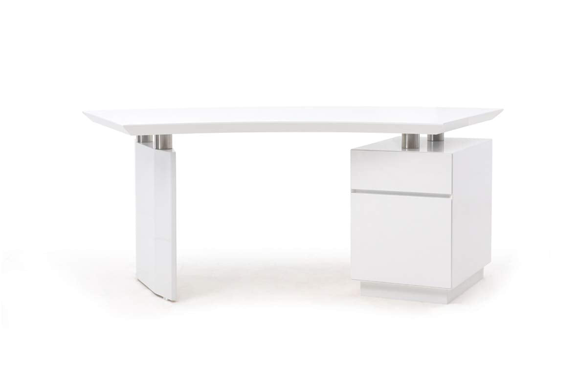 HomeRoots 30' White Stainless Steel Office Desk