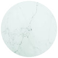 vidaXL Tempered Glass Table Top with Marble Design, White, Round, Durable, Easy-to-clean, Home Decor, Versatile Usage, Zero Assembly Required, Diameter 15.7"