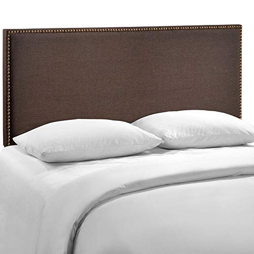 Ergode Region Nailhead Queen Upholstered Headboard - Dark Brown