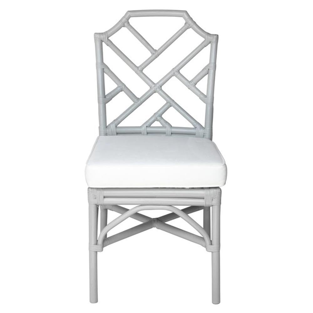 New Pacific Direct Kara 21" Fabric And Rattan Chair In Gray (Set Of 2)