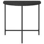 vidaXL Modern Patio Table in Black - Poly Rattan Table with Powder-Coated Steel Frame - Easy Assembly - Indoor/Outdoor Use - Dimensions 31.5"x19.7"x29.5"