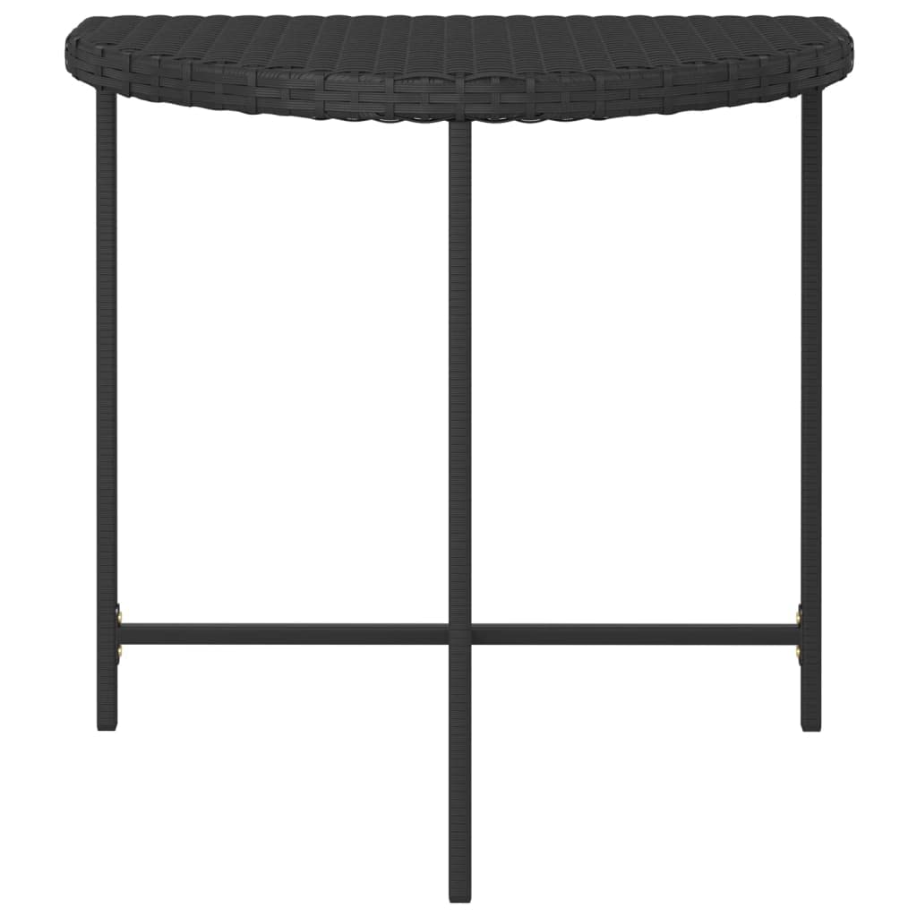 vidaXL Modern Patio Table in Black - Poly Rattan Table with Powder-Coated Steel Frame - Easy Assembly - Indoor/Outdoor Use - Dimensions 31.5"x19.7"x29.5"