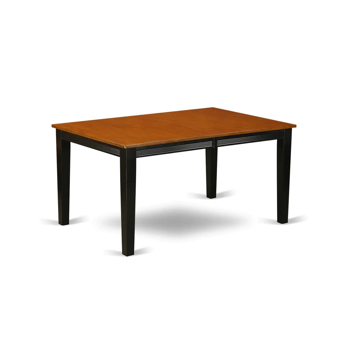 East West Furniture Quda9-Bch-W 9 Piece Modern Dining Table Set Includes A Rectangle Wooden Table With Butterfly Leaf And 8 Dining Room Chairs, 40X78 Inch, Black & Cherry
