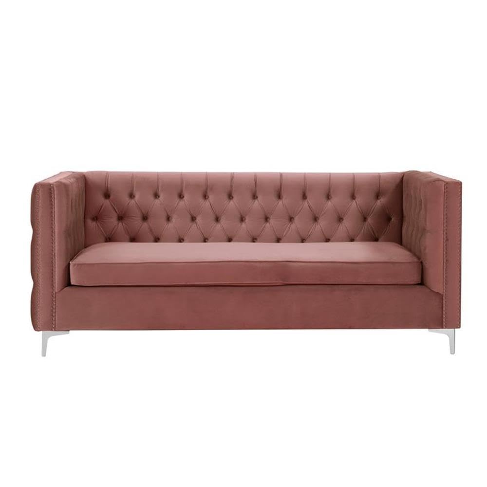 Acme Rhett Sectional Sofa in Dusty Pink Velvet