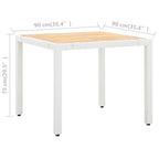 5 Piece Patio Dining Set Poly Rattan White