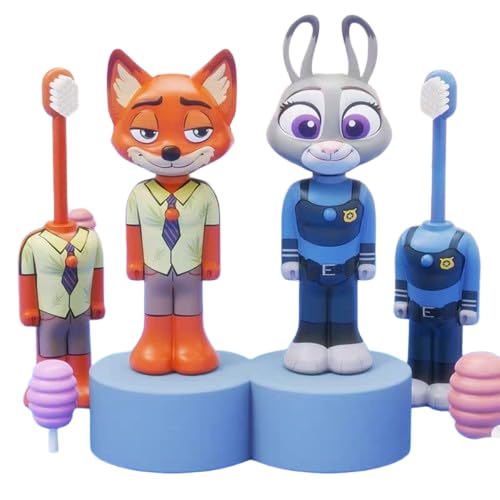 Cartoon Character Kids Toothbrush Holder with Cover | Cute Bathroom Organizer Any Colour , 2