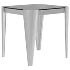 Coaster Home Furnishings Square Glass Top Silver and Grey End Table (Model: 709647)