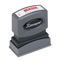 Xstamper Pre-Inked Stamp - Message Stamp - Revised - 0.50 Impression Width X 1.63 Impression Length - 100000 Impression[S] - Red