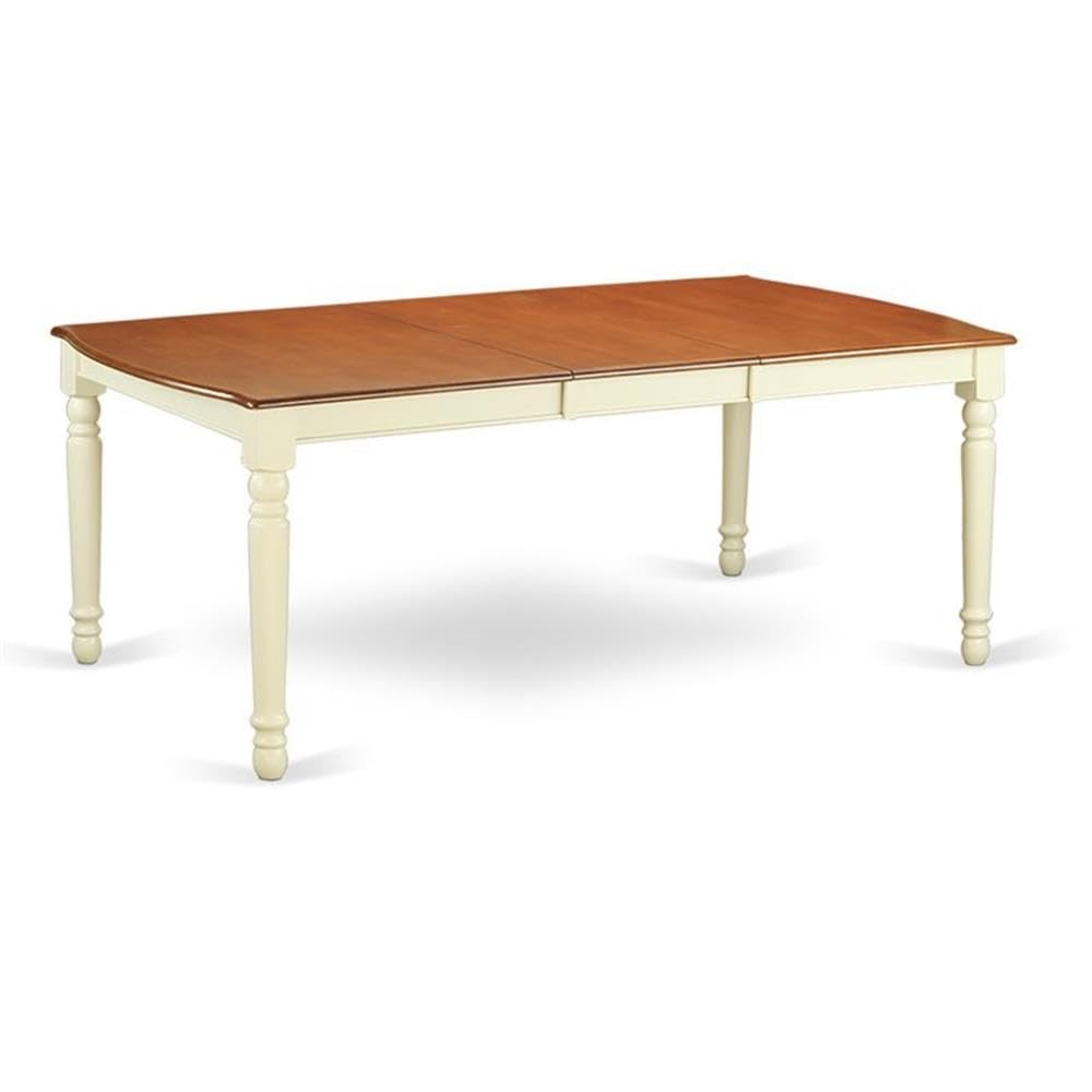 East West Furniture Dowe7-Bmk-W 7 Piece Kitchen Table Set Consist Of A Rectangle Dining Table With Butterfly Leaf And 6 Dining Room Chairs, 42X78 Inch, Buttermilk & Cherry