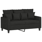 vidaXL Contemporary 2-Piece Sofa Set with Cushions - Durable Black Fabric Upholstery - Metal and Plywood Frame - Comfortable and Stylish Seating Solution