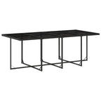 vidaXL 13-Piece Patio Dining Set with Cushions and Tempered Glass Table, PE Poly Rattan Furniture, Black and Cream, Space-Saving for Garden, Backyard, Outdoor Al Fresco Dining