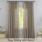 Rustic Livingroom 108 Inch Length Linen Textured Curtains,2 Panels Back Tab Hooks Belt Track Burlap Flax Weave Light Filtering Semi Sheer Drapes,9Ft Extra Long Curtains For High Window,Taupe,52'X108'
