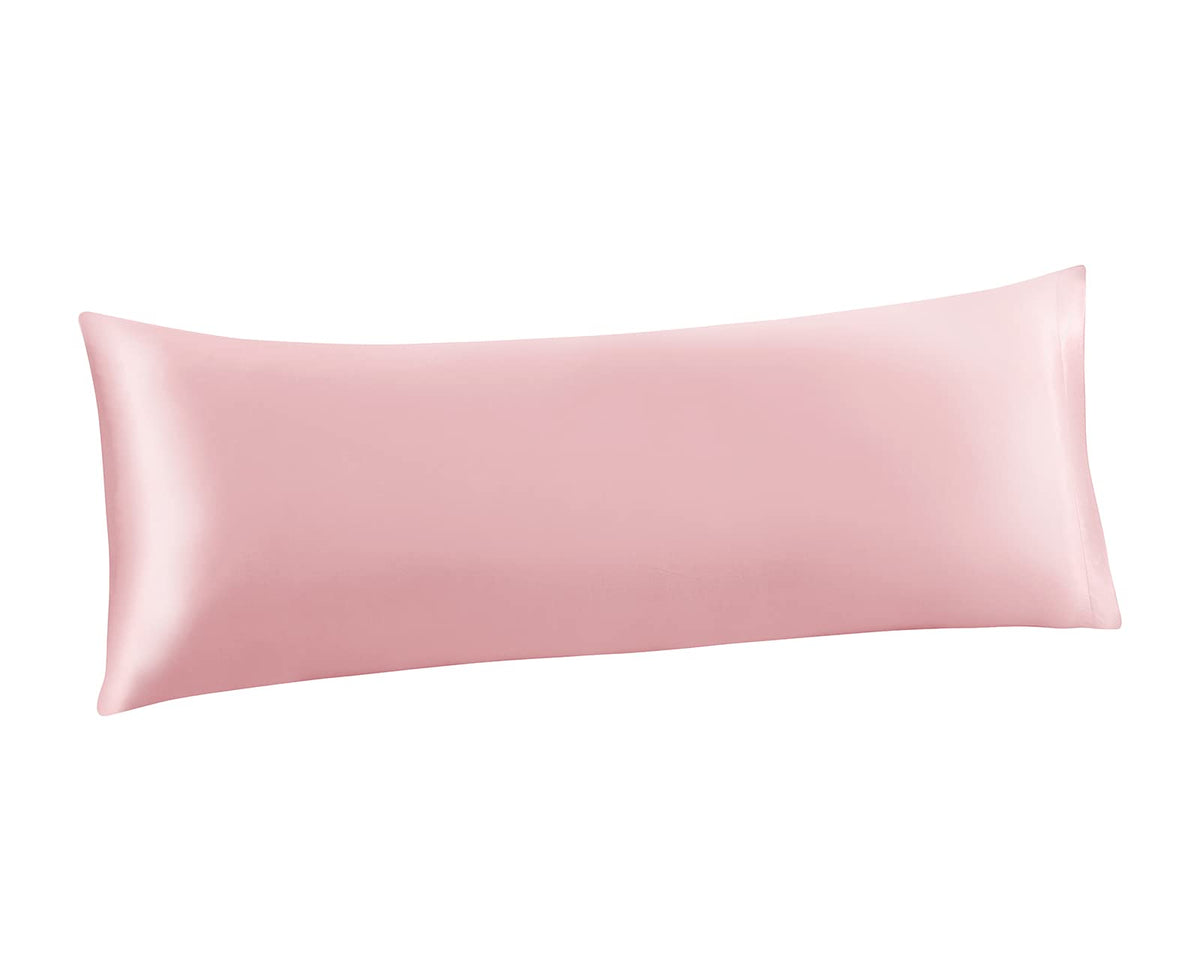 Ersmak Satin Body Pillow Cover, 20X54 Inches Blush Pink Ultra Soft Satin Body Pillow Case For Hair And Skin, Silky Slip Cooling
