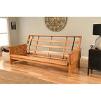 Kodiak Furniture Phoenix Queen-Size Butternut Wood Futon-Aqua Blue Mattress