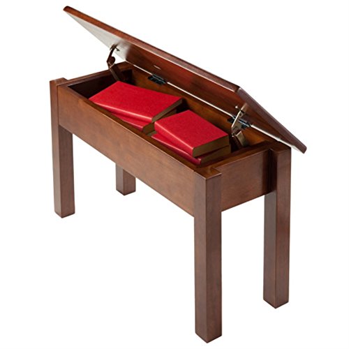 Ergode Colin Bench | Versatile & Stylish | Dark Faux Leather Cushion | 2 Corn Husk Baskets | Slated Shelf | Ample Comfort | Chocolate Brown | Sturdy Wood | (94739-VV)