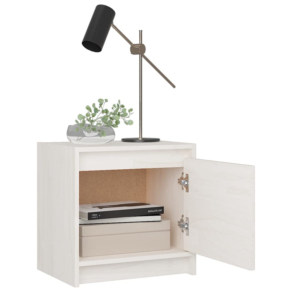 vidaXL Bedside Cabinets 2 pcs White 15.7&quot;x12&quot;x15.7&quot; Solid Wood Pine