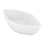 Restaurantware 2 Ounce Dipping Sauce Bowls 10 Canoe Shape Dipping Sauce Dishes - Microwave-Safe Oven-Safe White Porcelain Small