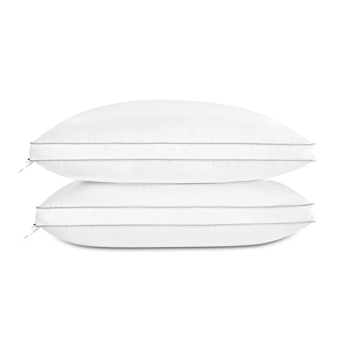 Globon Luxury Feather Down Pillow Standard Queen Size For Sleeping, Hotel Collection Fluffy Pillow, Medium Gusseted Bed Pillows,