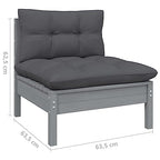 vidaXL Solid Pinewood Patio Lounge Set 8 Piece with Anthracite Cushions Garden Outdoor Lawn Yard Terrace Balcony Wooden Seat Seating Furniture
